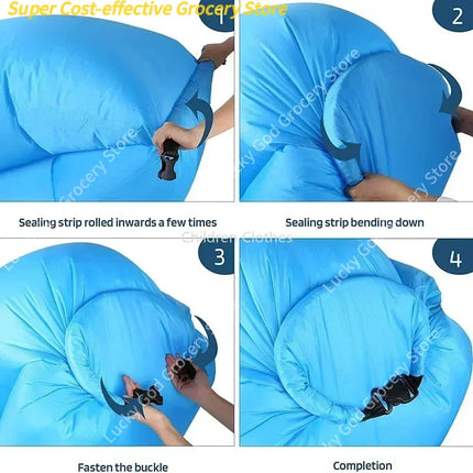 Quick Inflation Foldable Inflatable Lounger for Lazy Outdoor Relaxation Air Sofa Layers Couch Furniture Single Sofas Home Relax