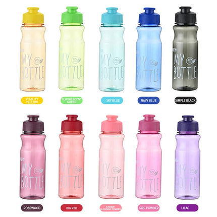 Transparent Water Bottle Portable Sport Cup for Drinking Kitchen Tools 650ML Water Bottle For School Gym Travel Girl Boy