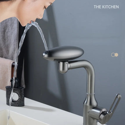 360° Rotation Modern Multifunctional Waterfall intelligent Bathroom Faucet 4 Water Outlet Mode Hot & Cold Water kitchen Faucet