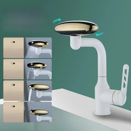 360° Rotation Modern Multifunctional Waterfall intelligent Bathroom Faucet 4 Water Outlet Mode Hot & Cold Water kitchen Faucet