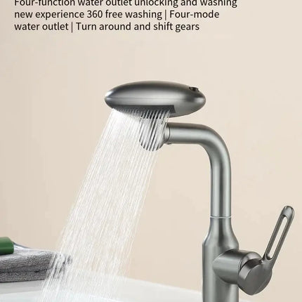 360° Rotation Modern Multifunctional Waterfall intelligent Bathroom Faucet 4 Water Outlet Mode Hot & Cold Water kitchen Faucet